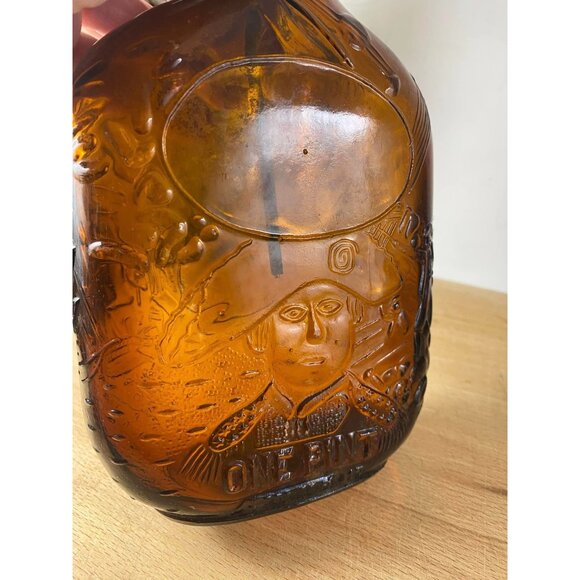 Vintage Amber Glass Bottle John Paul Jones Colonial Soldier Whiskey - Picture 2 of 7
